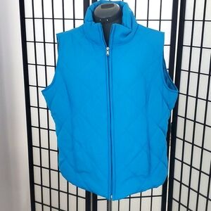 Turquoise zip-front vest w/pockets! Women's size XL